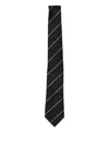 Giorgio Armani Silk Regimental Jacquard Tie In Black