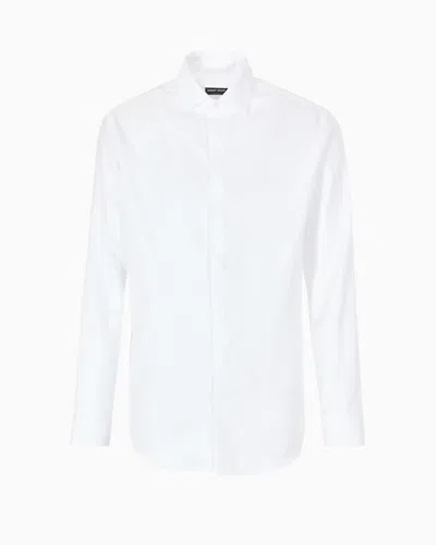 Giorgio Armani Official Store Regular-fit Cotton Shirt In White