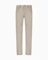 Giorgio Armani Regular-fit Five-pocket Cotton-denim And Silk Trousers In Neutral