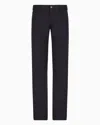 Giorgio Armani Regular-fit, Five-pocket Trousers In Stretch Cotton In Blue