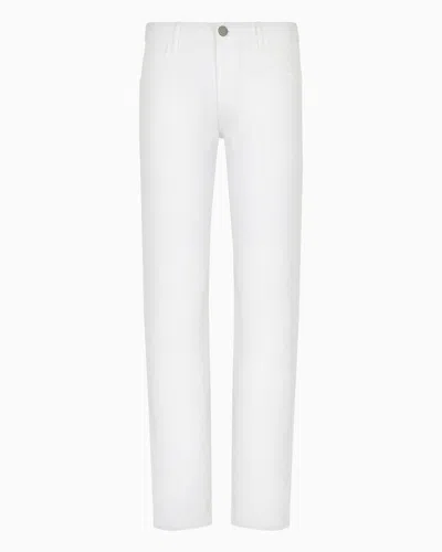 Giorgio Armani Regular-fit, Five-pocket Trousers In Stretch Cotton In White