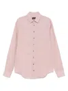 Giorgio Armani Regular Fit Linen Shirt With Long Sleeves In Pink