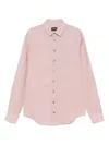 Giorgio Armani Regular-fit Shirt In Cotton Twill In Pink & Purple