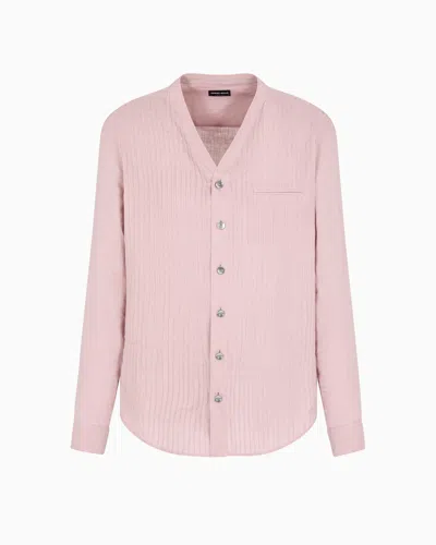 Giorgio Armani Regular-fit Linen Shirt With Front Ribs