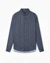 Giorgio Armani Regular-fit Printed Viscose And Silk Shirt In Blue