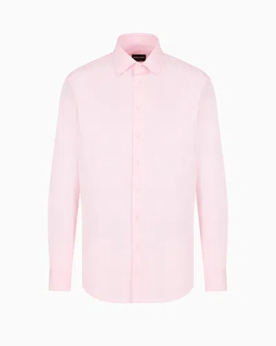 Giorgio Armani Regular-fit Shirt In Cotton Twill In Multicolor