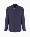 Giorgio Armani Official Store Regular-fit Shirt In Silk Twill In Bleu Nuit