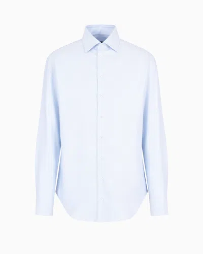 Giorgio Armani Official Store Regular-fit Shirt Made From Micro-woven Cotton In Pattern