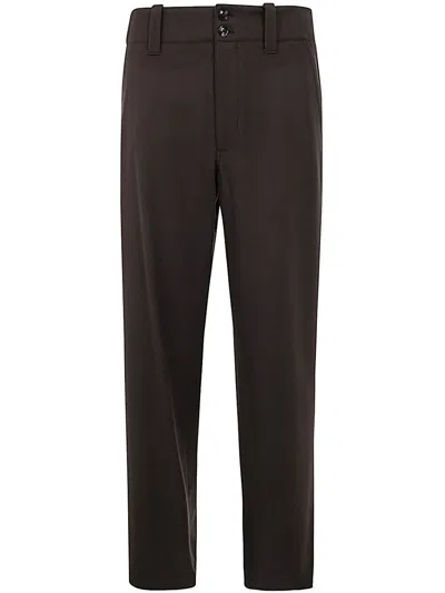 Giorgio Armani Regular Fit Wool Trousers For Men In Brown