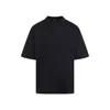 Giorgio Armani Mens Blue Navy Script Logo-embroidered Cotton-jersey T-shirt