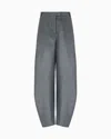 Giorgio Armani Relaxed-fit Silk Flannel Trousers In Blue