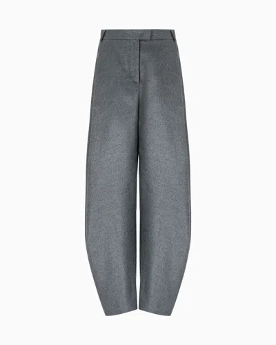Giorgio Armani Relaxed-fit Silk Flannel Trousers In Blue