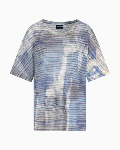 Giorgio Armani Relaxed Fit T-shirts In Blue