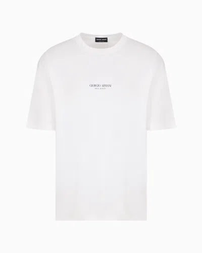 Giorgio Armani Logo Crew Neck T-shirt In White
