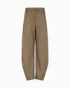 Giorgio Armani Relaxed-fit Virgin Wool And Cashmere Knit Trousers In Brown