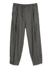 Giorgio Armani Chevron Virgin-wool And Cashmere Single-pleat Trousers In Black