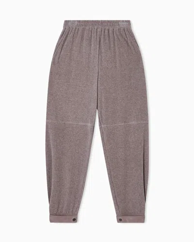 Giorgio Armani Relaxed Trousers In Ribbed Chenille Jersey In Multi