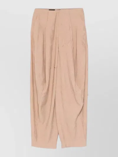 Giorgio Armani Relaxed Trousers Side Pockets Textured Fabric In Brown