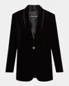 Giorgio Armani Relaxed Velvet Tuxedo Jacket In Black