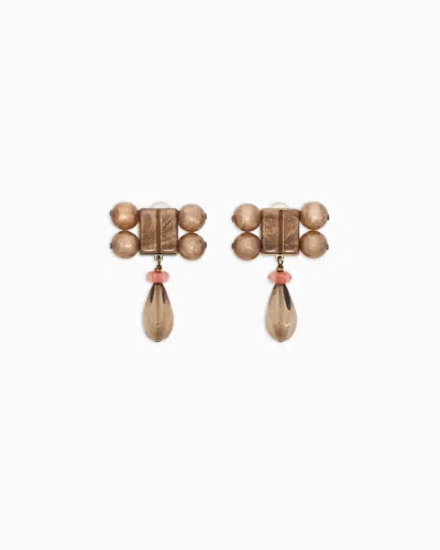 Giorgio Armani Resin And Quartz Clip-on Earrings