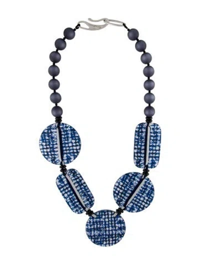 Pre-owned Giorgio Armani Resin Long Necklace, 31" In Blue