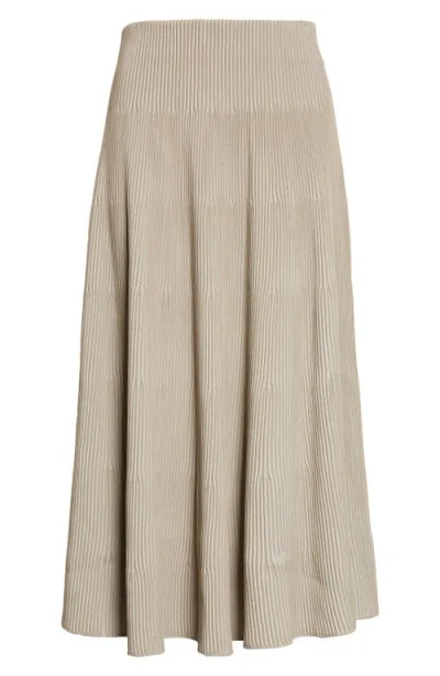 Giorgio Armani Reverse Knit Tiered Skirt In Brown