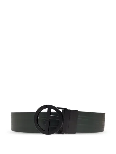 Giorgio Armani Reversible Double-buckle Belt In Green