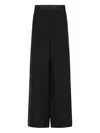 Giorgio Armani Wide-leg Silk Trousers With Rhinestone Details In Black
