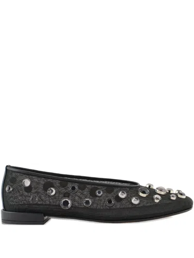 GIORGIO ARMANI RHINESTONE-EMBELLISHED BALLERINAS