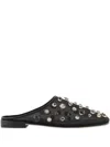 Giorgio Armani Gem Studded Mesh Ballerina Mules