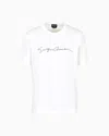 Giorgio Armani Rhinestone-embroidered, Cotton-interlock T-shirt In White