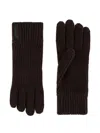 Giorgio Armani Pure Cashmere Knitted Gloves In Brown