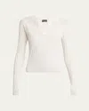 Giorgio Armani Ribbed Cashmere Silk Top