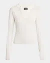 Giorgio Armani Ribbed Cashmere Silk Top