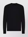 Giorgio Armani Ribbed Crew Neck Sweater With Long Sleeves In Black