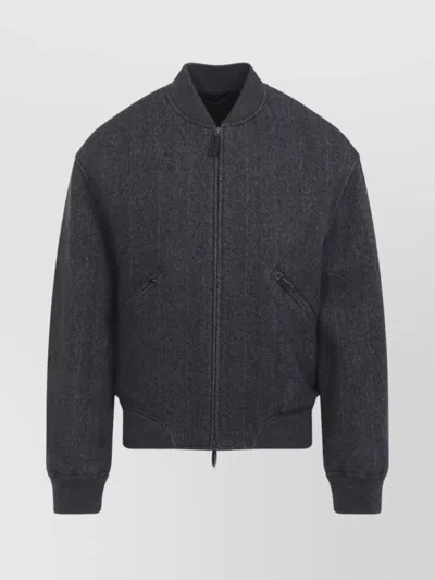 GIORGIO ARMANI RIBBED HERRINGBONE JACKET POCKETS