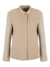 Giorgio Armani Ribbed Jacket In Gray