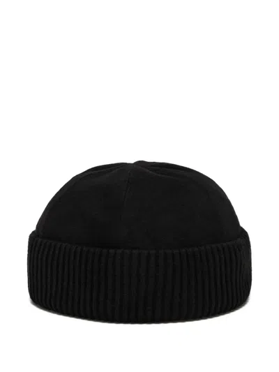 Giorgio Armani Wool And Cashmere Beanie Hat In Black