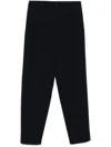 Giorgio Armani Wool Trousers With Elasticated Waistband And Pleated Front In 蓝色