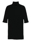 Giorgio Armani Ribbed Turtleneck Top In Black