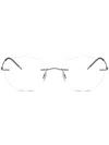 Giorgio Armani Rimless Round-frame Glasses In Silver