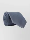 Giorgio Armani Rolled Silk Tie Smooth Texture In Blue