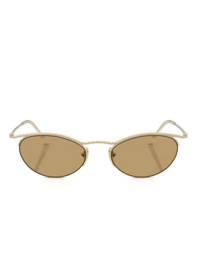 GIORGIO ARMANI ROPE-DETAILED OVAL-FRAME SUNGLASSES