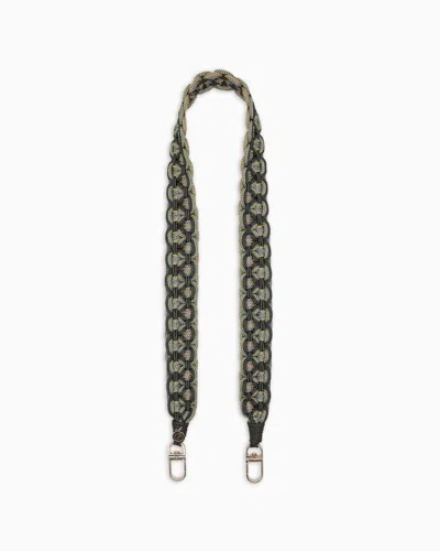 Giorgio Armani Rope Shoulder Strap With A Woven Motif In Green