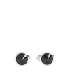 Giorgio Armani Sterling Silver Embellished Cufflinks In Black