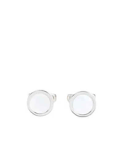 Giorgio Armani Round Cufflinks In White