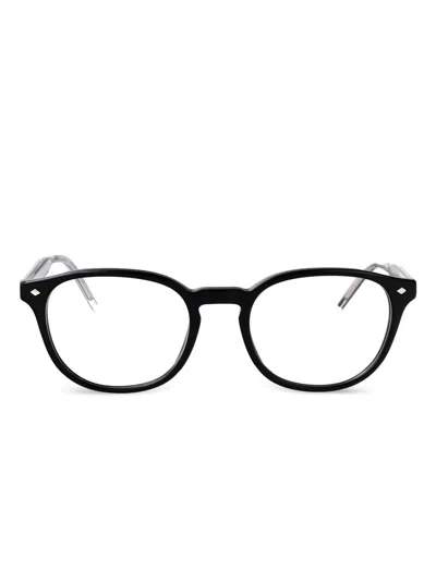 Giorgio Armani Round-frame Glasses In Schwarz