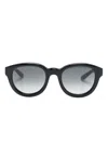 Giorgio Armani Round-frame Gradient-lenses Sunglasses In Black