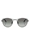 Giorgio Armani Round-frame Gradient Sunglasses In Black