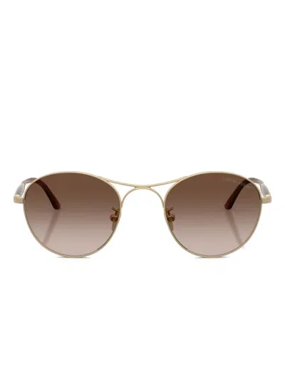 Giorgio Armani Round-frame Sunglasses In Brown